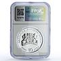 Bulgaria 10 leva Weightlifting Sydney Olympic Games PF68 NGC silver coin 2000