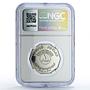 Iraq 1 dinar Hussein Iraqi Army Air Forces Plane Jet PF63 NGC nickel coin 1981