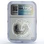 Kazakhstan 500 tenge Apple Blossom Tree Branch Flora PF69 NGC silver coin 2009