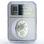 Kazakhstan 500 tenge Crocus Flower Flora Fauna Gilt PF69 NGC silver coin 2014