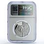 Ukraine 5 hryvnias Wolf Cultural Monuments Fauna Gilt PF69 NGC silver coin 2016