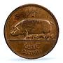 Ireland 1/2 penny phingin Free State Coinage Pig PR64 PCGS bronze coin 1928