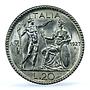 Italy 20 lire King Victor Emmanuel III Coinage KM-69 AU58 PCGS silver coin 1927