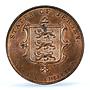 Jersey 1/13 shilling Queen Victoria Coinage KM-3 MS64 PCGS copper coin 1844