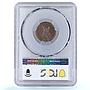 Italy Vatican 5 centesimi Pope Pius XI Olive Branch MS66 PCGS bronze coin 1929