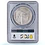 Italy 20 lire World War I End Victor Emmanuel III AU58 PCGS silver coin 1928