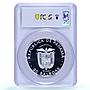 Panama 20 balboas Pacific Ocean Discovery History PR69 PCGS silver coin 1985