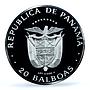Panama 20 balboas Pacific Ocean Discovery History PR69 PCGS silver coin 1985