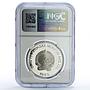 Mongolia 25 togrog UNICEF Save Children Child Year PF70 NGC silver coin 1989