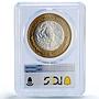 Mexico 50 pesos Ninos Heroes Revolution History MS64 PCGS bimetal coin 1994