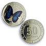 Costa Rica 50 colones Menelaus Blue Morpho Butterfly Fauna PR68 PCGS coin 2023