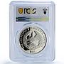 Laos 3000 kip Retrospection Rabbit Year Lunar Calendar PR67 PCGS Ag coin 1999