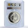 Laos 3000 kip Anticipation Rabbit Year Lunar Calendar PR69 PCGS silver coin 1999