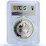 Laos 15000 kip Gibbon Monkey Wildlife Fauna Hologram PR70 PCGS silver coin 2004