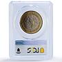 Mexico 20 pesos Xiuhtecuhtli Aztec Millennium MS66 PCGS bimetal coin 2000