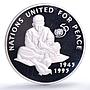 Afghanistan 500 afghanis United Nations UN Doves Birds proof silver coin 1995
