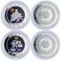 Armenia 100 dram 12 Set Zodiac Signs Star-shaped Inserts silver coins 2007 2008