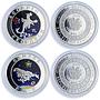 Armenia 100 dram 12 Set Zodiac Signs Star-shaped Inserts silver coins 2007 2008