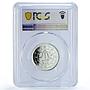 Nepal 1 asarphi King Birendra Coronation History PR69 PCGS white gold coin 1974
