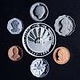 Jamaica Various Set Republic Coinage Millennium proof silver CuNi Al coins 1999