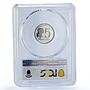 Paraguay 5 guaranies FAO World Food Day Woman Flower PR69 PCGS NiSteel coin 1980