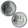 Paraguay 5 guaranies FAO World Food Day Woman Flower PR69 PCGS NiSteel coin 1980