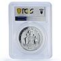 Bahamas 5 dollars Republic Coinage Christopher Colombus PR70 PCGS Ag coin 1985