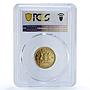 Uganda 4000 shillings Elephants Wildlife Fauna Pattern SP66 PCGS brass coin 1995