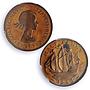 Great Britain 1/2 penny Elizabeth II Coinage Ship PR66 PCGS bronze coin 1953