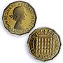 Great Britain 3 pence Elizabeth II Coinage Portcullis PR66 PCGS brass coin 1953