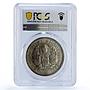 Southern Rhodesia 1 crown Cecil Rhodes Birth History UNC PCGS silver coin 1953