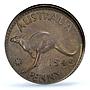 Australia 1 penny George VI Broadstruck Mint Error AU58 PCGS bronze coin 1949