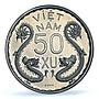Vietnam South 50 xu Bao Dai Two Dragons Piefort Essai SP61 PCGS Al coin 1953