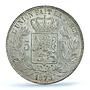 Belgium 5 francs King Leopold II Position A KM-24 MS62 PCGS silver coin 1873