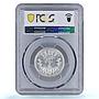 Mongolia 50 mongo Republic Coinage Soyombo KM-7 MS61 PCGS silver coin 1925