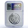 Belarus 20 roubles Hedgehog Protection Wildlife Fauna PF70 NCG silver coin 2011