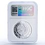 Belarus 20 roubles Wolves Protection Wildlife Fauna PF70 NGC silver coin 2007