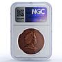 Cook Islands 5 dollar Observation Mars Meteorite Space MS70 NGC silver coin 2009