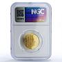 Luxembourg 5 euro Ophrys Orchid Flower Flora PF69 NGC bimetal coin 2012