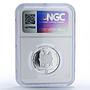 Moldova 50 lei Otter Red Book Wildlife Fauna PF70 NGC silver coin 2012