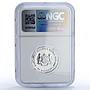 Malaysia 10 ringgit Third Plan Tun Abdul Razak Industry PF67 NGC Ag coin 1976