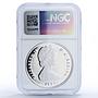 Turks and Caicos Islands 20 crowns King George III PF69 NGC silver coin 1977