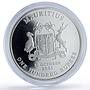 Mauritius 100 rupees Mahatma Gandhi Visit History Politics silver coin 2001