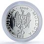Moldova 50 lei Calarasauca Monastery Religion Architecture silver coin 2000