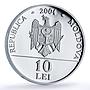 Moldova 10 lei Wood Marten Red Book Wildlife Fauna proof silver coin 2004