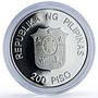 Philippines 200 piso Mindoro Bull Wildlife WWF Fauna proof silver coin 1987