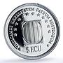 Spain Catalonia 5 ecu Enric Prat de la Riba History proof silver coin 1995