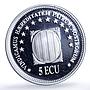 Spain Catalonia 5 ecu Enric Prat de la Riba History proof silver coin 1995