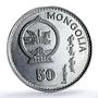 Mongolia 50 togrog Discovery America Columbus Ship proof silver coin 1992