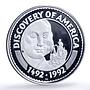 Mongolia 50 togrog Discovery America Columbus Ship proof silver coin 1992